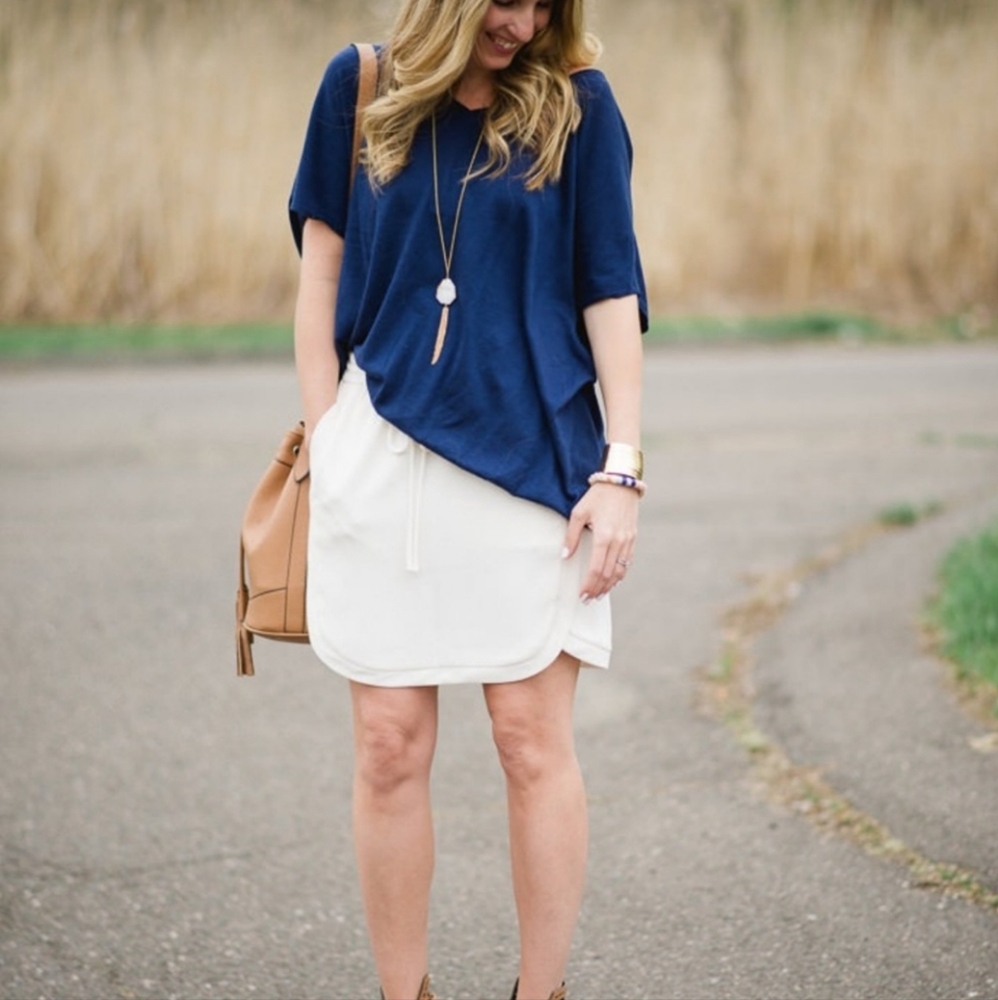 J.Crew Drapey Double Twill Skirt in Ivory‎